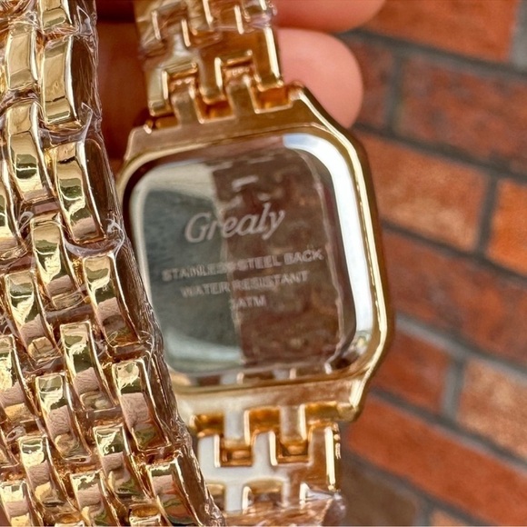 Panthere Classic Rectangle Stainless Steel Gold Watch